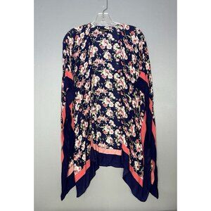Mario Serrani Open Front Kimono Cardigan One Size Lagenlook Floral Boho Festival
